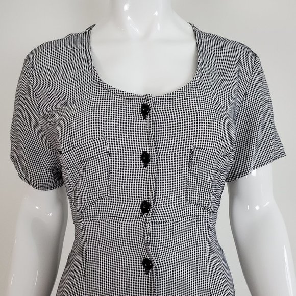 HELD Vintage 90's Black Gingham Maxi Dress - Picture 4 of 10